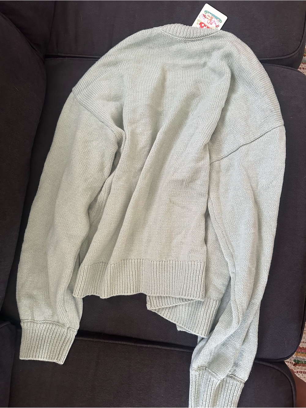 Hello Kitty Light Mint Cardigan with Mushroom Appliqués - Picture 2 of 2